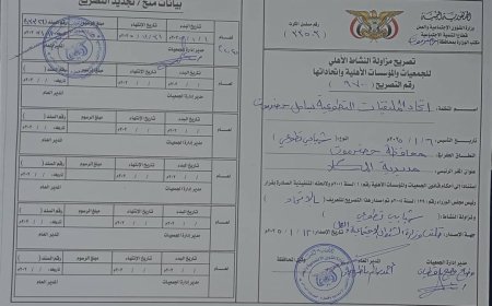 إتحاد الملتقيات الشبابية التطوعية بساحل حضرموت يعلن استلام الترخيص الرسمي بشأن مزاولة النشاط برقم( 970) من الشؤون الاجتماعية