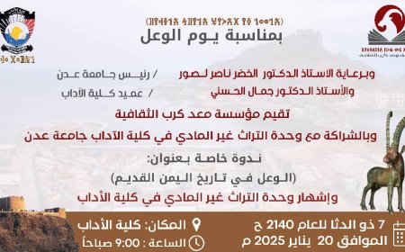 (الوعل في تاريخ اليمن القديم) .. ندوة تقيمها كلية الآداب غداً الاثنين