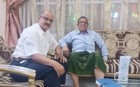 المدير التنفيذي لمنظمة الهلال الأخضر اليمني يلتقي رئيس منظمة جرين للبيئة والمناخ في المكلا