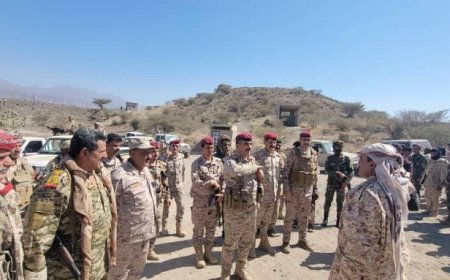 رئيس هيئة العمليات وقائد المنطقة الرابعة يتفقدان جبهات محور الضالع