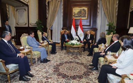 رئيس مجلس الشورى يلتقي رئيس مجلس الشيوخ المصري