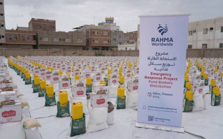 تدشن توزيع 1300 سلة غذائية في عدن