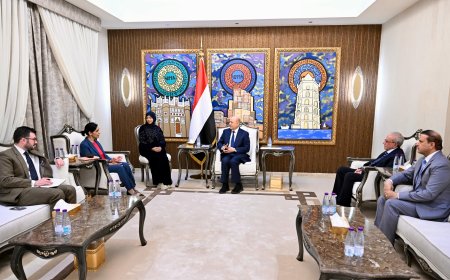 رئيس مجلس القيادة يشيد بجهود المملكة المتحدة في حشد الدعم الدولي للحكومة والشعب اليمني