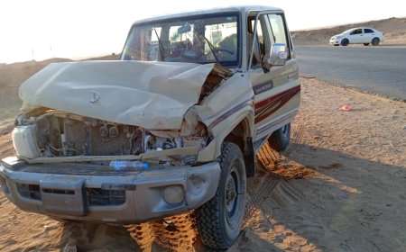 في المنطقة العسكرية الأولى.. شاحنتان للنقل الثقيل تتسببان في حادث مدبر لوكيل محافظة الجوف وأسرته