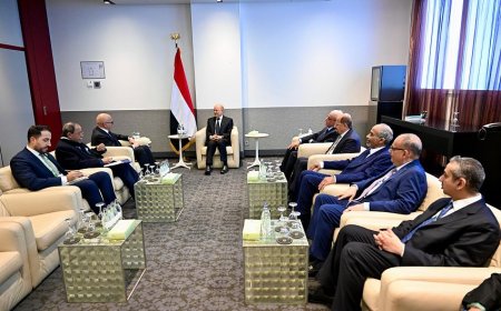 رئيس مجلس القيادة يلتقي وزير الخارجية البحريني للبحث في تنسيق التعاون الثنائي بين البلدين