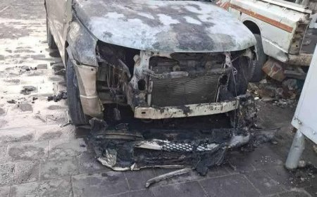 مجهولون يحرقون سيارة القاضي منير الطيار بمدينة تعز