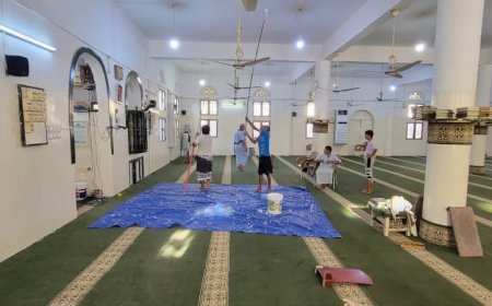 مبادرة شبابية بحي عبدالقوي  في الشيخ عثمان  لتنظيف وصيانة المساجد  أستعداداً لشهر رمضان