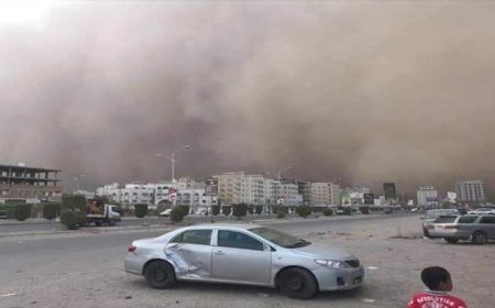 موجة غبار شديدة تضرب عددًا من المناطق اليمنية خلال الساعات القادمة