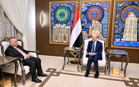 رئيس مجلس القيادة يستقبل سفير جمهورية العراق