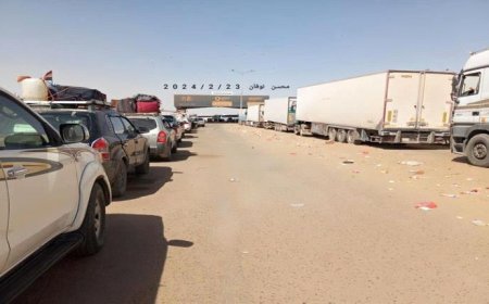 أزدحام كبير في منفذ الوديعة