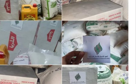 بدعم من خلية الأعمال الإنسانية مؤسسة العهد توزع مئة سلة غذائية في عدن