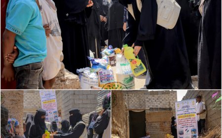مؤسسة ذو النورين بالشراكة مع مؤسسة صلاح جابر بن شعيله تقوم بتوزيع السلل الغذائية في شهر رمضان بقرية الشقعة محافظة لحج