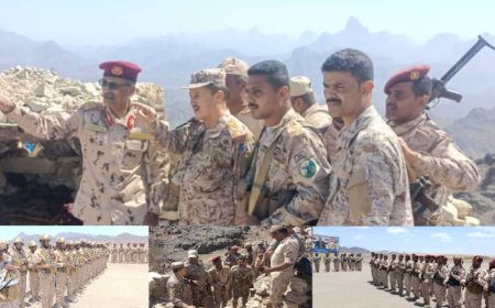 بتكليف من وزير الدفاع..  لجنة عسكرية رفيعة تزور جبهات محور العند- كرش القتالي.