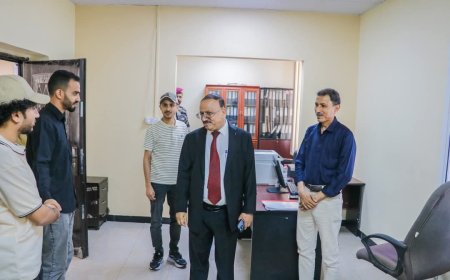 وزير النقل يتفقد مستوى الانضباط الوظيفي في ديوان الوزارة بعد إجازة عيد الفطر المبارك 