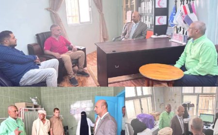 تعز.. مدير عام "القاهرة" يتفقد مركز 14 أكتوبر الصحي ويوجّه بدراسة إنشاء طابق ثانٍ