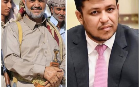 عضو مجلس القيادة الرئاسي الدكتور عبدالله العليمي يعزي اللواء الحنق باستشهاد نجله