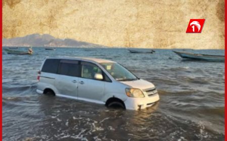 غرق باص في بحر ساحل الحسوة بعدن 