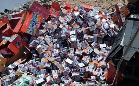نيابة الصناعة والتجارة في تعز تتلف 100 كرتون من مسحوق شراب صناعي يحتوي على مواد مسرطنة