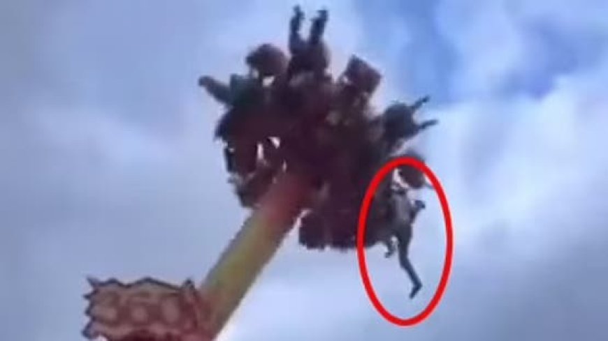 بالفيديو صبي ينزلق من لعبة مرتفعة .. قبل أن يسقط أرضا