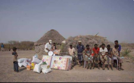 تعز.الخلية الإنسانية تقدم دعم إنساني عاجل لأسرة أيتام ومعاقين.