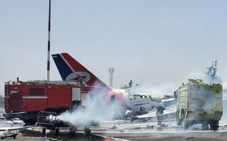 عاجل : اسرائيل تقصف اخر طائرة يمنية في مطار صنعاء