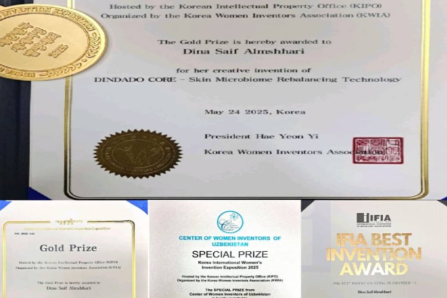 المخترعة المشهري تحصد الميدالية الذهبية وجائزة IFIA الدولية بإنجاز علمي غير مسبوق