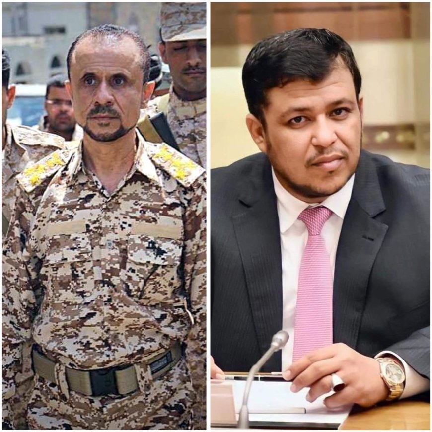 عضو مجلس القيادة الرئاسي الدكتور العليمي يعزي العميد عبده فرحان في استشهاد نجله بجبهات تعز