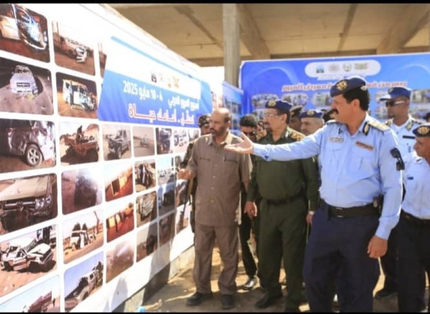 الباكري يفتتح معرض الصور التوعوي بمناسبة أسبوع المرور العربي بمأرب.