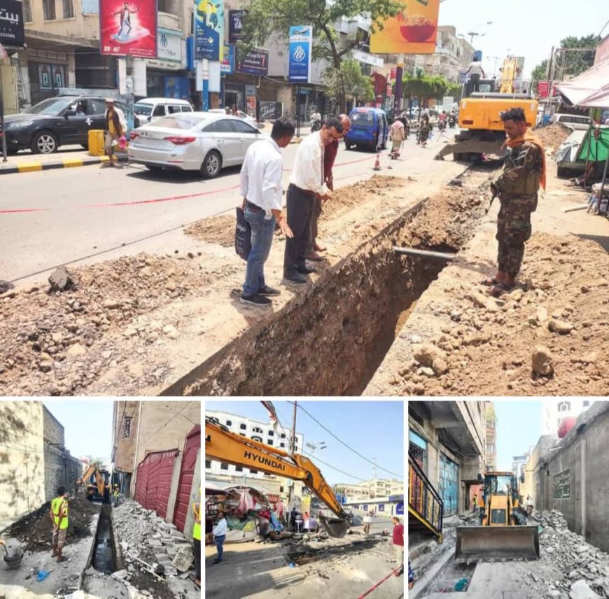 "المشمر" يتفقد سير العمل في مشروع تغيير شبكة الصرف الصحي بحي الكوثر بتعز