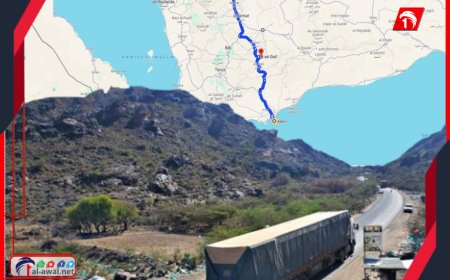 بعد 7 سنوات من الانقطاع.. شاحنات النقل تعود للسير في طريق (عدن - صنعاء) عبر  الضالع