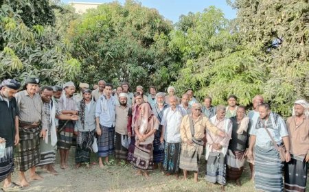 اللقاء الموسع لمشائخ وأعيان ووجهاء مديريتي الحوطه وتبن بلحج يصدر بيان بشأن قضية المغدور به: راضي أحمد عوض عليان