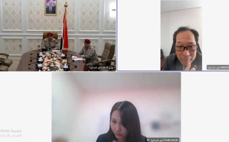 وزير الدفاع يبحث مع السفير الياباني مستجدات الأوضاع في اليمن