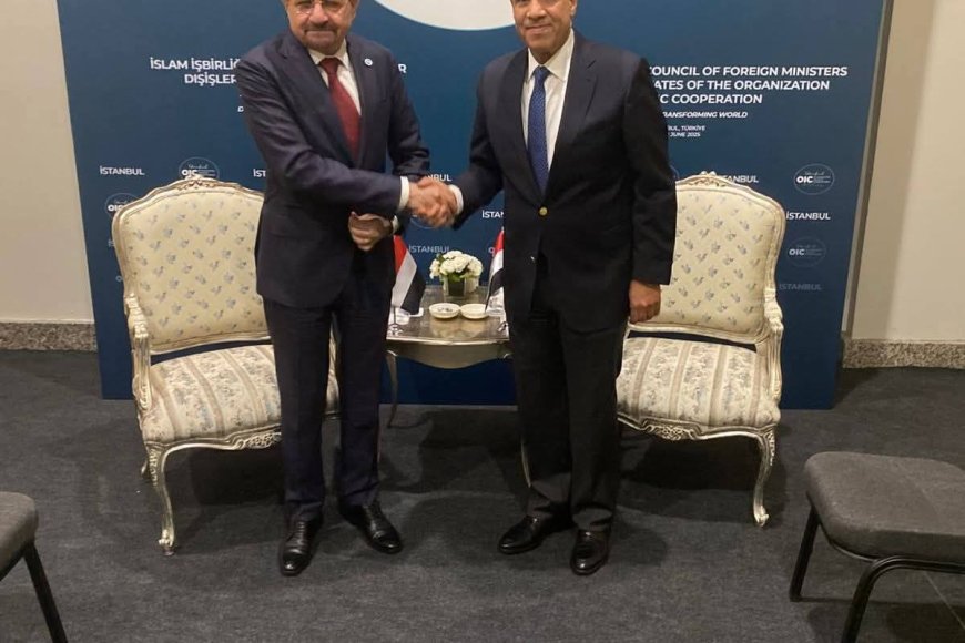 وزير الخارجية وشؤون المغتربين يلتقي نظيره المصري في إسطنبول ويشيد بالدعم المصري لليمن