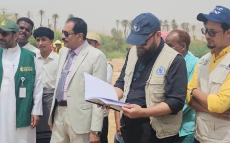 وفد رفيع من برنامج الغذاء العالمي ومركز الملك سلمان يتفقدون المشاريع المنفذة بمديرية ساه