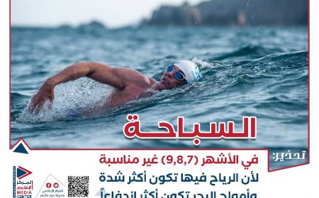 المركز الإعلامي بمديرية خور مكسر يعلن إطلاق حملة تحذيرية من مخاطر السباحة خلال موسم الرياح في عدن