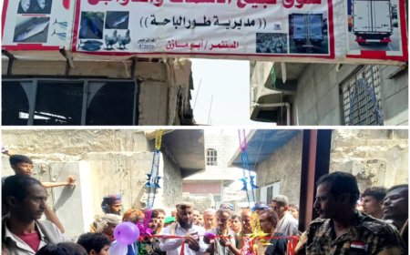 برعاية محافظ لحج.. مدير عام طور الباحة يفتتح سوق الأسماك والدواجن المركزي بالمديرية