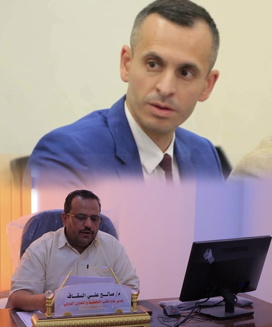 مدير مكتب التخطيط بمأرب يبحث مع مساعد المنسق الأممي فرص التنمية والبنية التحتية في للمحافظة