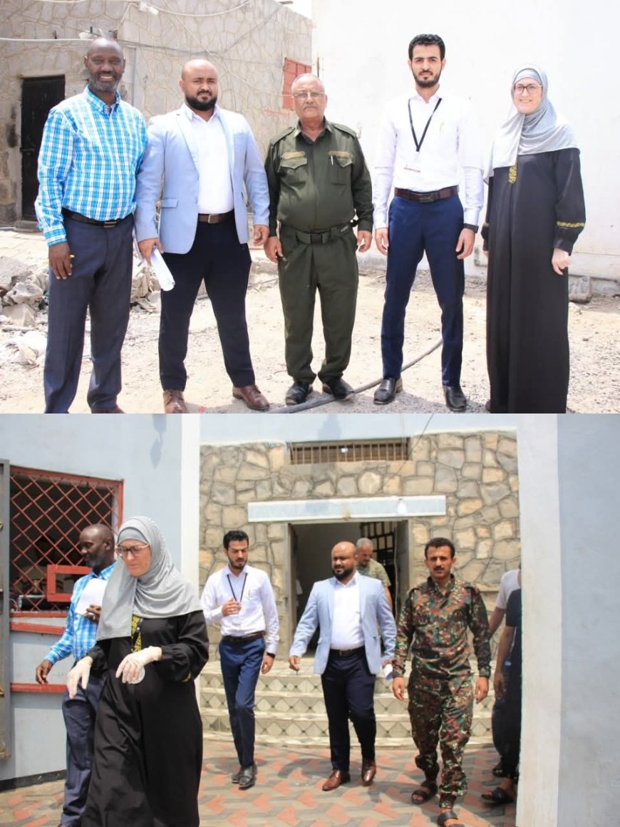 بحضور وكيل نيابة الأمن والبحث ...اللجنة الدولية للصليب الأحمر تزور سجن البحث الجنائي بعدن لتقييم الأوضاع الصحية والمعيشية للنزلاء