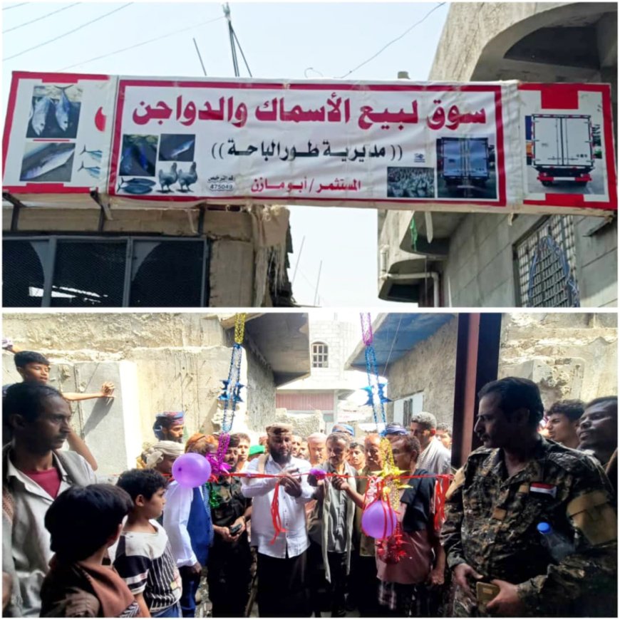 برعاية محافظ لحج.. مدير عام طور الباحة يفتتح سوق الأسماك والدواجن المركزي بالمديرية