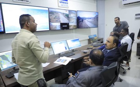 محافظ حضرموت يطّلع على نشاط مركز الإنذار المبكر بالوادي والصحراء