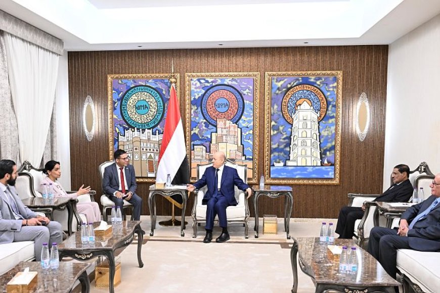 رئيس مجلس القيادة يؤكد اهمية مضاعفة الضغوط الدولية لتقويض اقتصاد الحرب