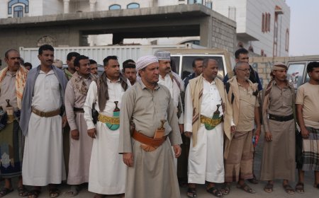 أبناء تعز في مأرب يشكرون اللواء ثوابة وقبائل خولان على جهودهم في إنهاء نزاع قبلي