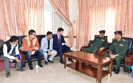 مدير عام شرطة محافظة تعز يبحث مع وفد الاتحاد الأوروبي تعزيز التنسيق وأوجه الشراكة