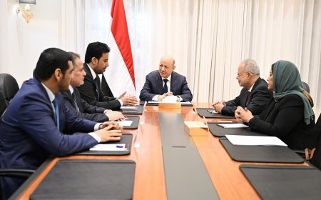 رئيس مجلس القيادة يؤكد تماسك مؤسسات الدولة والتزامها بتطبيع الاوضاع في حضرموت وتحقيق العدالة في تعز