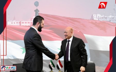 الرئيس العليمي يلتقي نظيره السوري الشرع ويؤكد دعم اليمن لوحدة سوريا