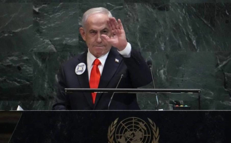 شاهد بالفيديو لحظة إهانة (نتنياهو) أثناء بدء خطابه في قاعة الأمم المتحدة