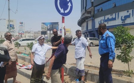 تدشين تركيب لوحات إرشادية مرورية في الشوارع الرئيسية بمديرية المنصورة..