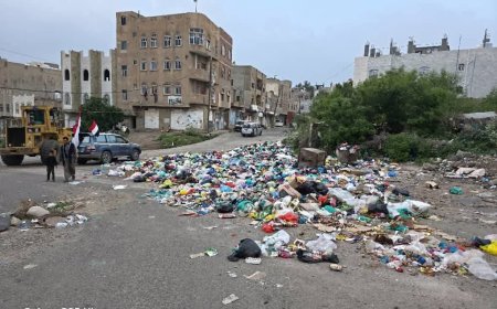 تعز.لليوم الرابع على التوالي.. تواصل حملة رفع القمامة من مختلف شوارع واحياء مديرية القاهرة