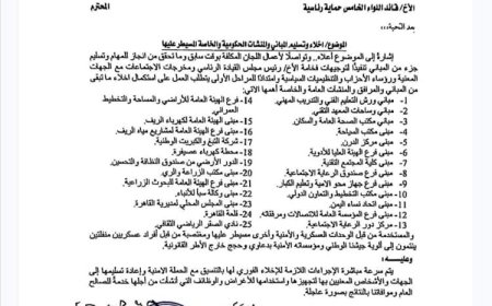 محافظ تعز يوجه بإخلاء (25) مبنى ومنشأة حكومية من المسلحين وإعادتها للدولة.. وثيقة