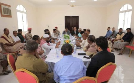 الوكيل العامري يترأس اجتماع المكتب التنفيذي بمديرية ساه ويؤكد على أهمية انتظام العملية التعليمية بالمديرية 